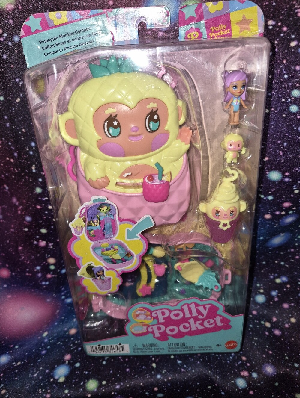 Polly Pocket Pineapple Monkey Compact Playset JKC49 🍍🐒✨